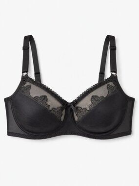 Bali 0180 Flower Bali Full Coverage Underwire Bra Black 36D NWOT